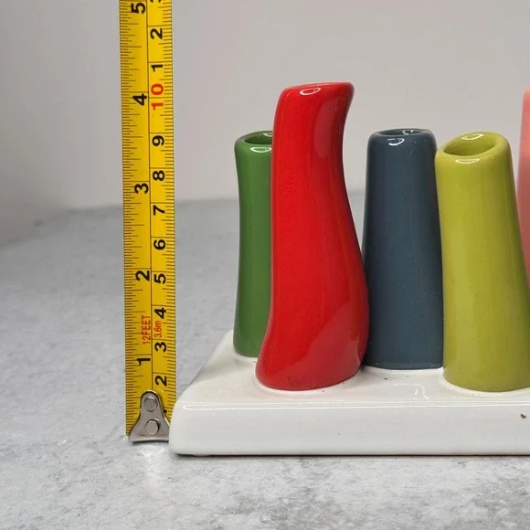 Chive Pooley Modern Colorful Ceramic Bud Vases Flower 8 Tube Arrangement Vase - Picture 7 of 11